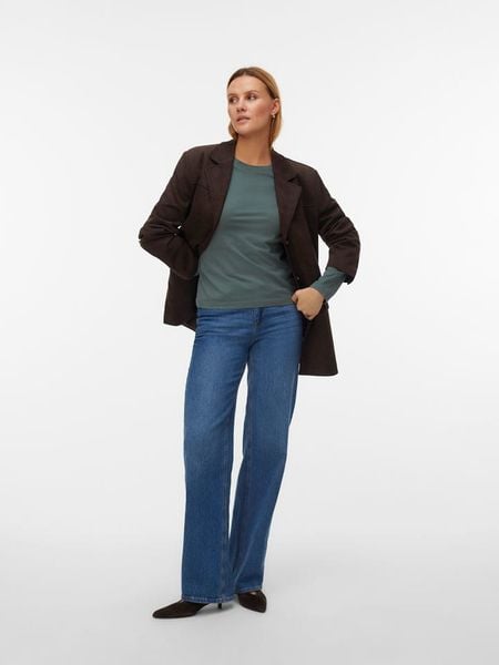 Vero Moda Koszulka w kolorze zielonym rozmiar: XS. Zielone bluzki damskie Vero Moda, xs, bez wzorów, z bawełny, bez kołnierzyka. Za 42.99 zł.