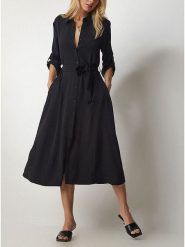 LA Angels Sukienka w kolorze czarnym rozmiar: S. Czarne sukienki damskie LA Angels, na imprezę, s, bez wzorów, z tkaniny, bez kołnierzyka, bez ramiączek, midi. Za 208.83 zł.