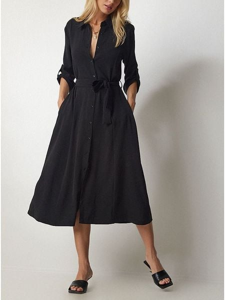 LA Angels Sukienka w kolorze czarnym rozmiar: S. Czarne sukienki damskie LA Angels, na imprezę, s, bez wzorów, z tkaniny, bez kołnierzyka, bez ramiączek, midi. Za 139.54 zł.