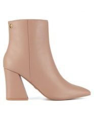 Nine West Botki WFA2869-1 Beżowy. Brązowe botki damskie Nine West, ze skóry, bez obcasa, na słupku, bez zapięcia. Za 279.99 zł.