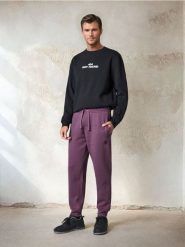 Spodnie comfort fit - fioletowy. Fioletowe spodnie materiałowe męskie Sinsay, bez wzorów. Za 49.99 zł.