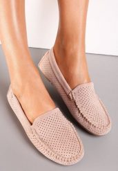 Jasnoróżowe Mokasyny Ianthochis. Czerwone mokasyny damskie Renee, ze skóry. Za 99.99 zł.