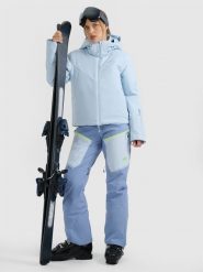 4F Spodnie narciarskie membrana 15000 damskie - granatowe S. Niebieskie spodnie materiałowe damskie 4f, bez wzorów, z materiału. Za 799.99 zł.