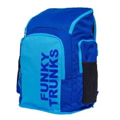 Plecak torba do szkoły na basen siłownię trening Funkita Pressure Point. Niebieskie plecaki męskie FUNKY TRUNKS, bez wzorów, z materiału. Za 170.99 zł.