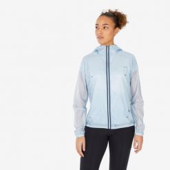 Kurtka turystyczna damska Quechua MH900 Light. Niebieskie kurtki damskie QUECHUA, m, bez wzorów, z materiału, bez kaptura. W wyprzedaży za 89.99 zł.