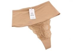 Scandale La Ligne Contour-nude T17 damskie majtki 2XL, model korygujący, koronka. Brązowe bielizna wyszczuplająca Erima, z bawełny. Za 220.99 zł.