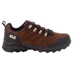 Buty trekkingowe męskie Jack Wolfskin Refugio Texapore. Brązowe buty trekkingowe męskie Jack Wolfskin, z gumy, bez zapięcia, trekkingowe. Za 419.99 zł.