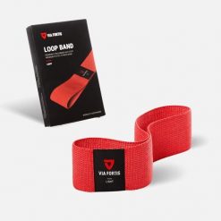 Opaska materiałowa Via Fortis Premium z torbą i instrukcją ćwiczeń. Czerwone torebki klasyczne damskie VIA FORTIS, bez wzorów, z bawełny, małe, bez dodatków. Za 99.90 zł.