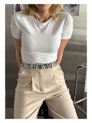 Lucky Bees Pasek w kolorze czarno-białym - dł. 100 cm rozmiar: onesize. Białe paski damskie Lucky Bees, bez wzorów, z materiału. Za 30.99 zł.