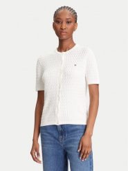 Tommy Hilfiger Kardigan WW0WW45707 Écru Slim Fit. Kardigany damskie Tommy Hilfiger, m, bez wzorów, z bawełny. Za 389.99 zł.