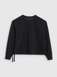 4F Bluza w kolorze czarnym rozmiar: M. Czarne bluzy bez kaptura damskie 4f, m, prążkowane. Za 127.65 zł.