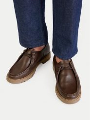 Guess Jeans Półbuty EO-FOX-03 MI08 Brązowy ciemny. Brązowe półbuty męskie Guess Jeans, z jeansu, bez zapięcia. Za 399.99 zł.