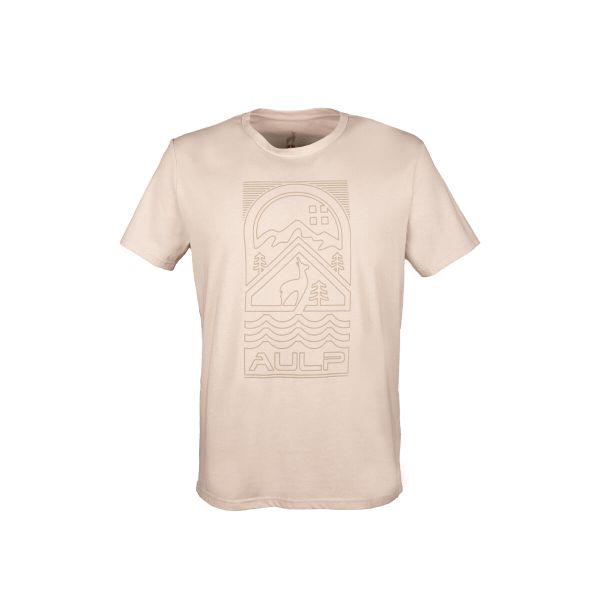 T-shirt męski AULP BOGUS komfortowy lekki prosty krój. Brązowe t-shirty męskie Aulp, l, bez wzorów, z tkaniny, bez kołnierzyka. W wyprzedaży za 99.99 zł.