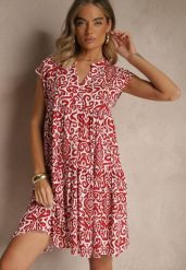Czerwona Rozkloszowana Sukienka z Bawełny o Fasonie Oversize Liranda. Czerwone sukienki damskie Renee, na lato, l, bez wzorów, z bawełny, bez kołnierzyka, bez ramiączek, midi, oversize. W wyprzedaży za 59.99 zł.