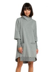 Be Wear Sukienka w kolorze szarym rozmiar: M. Szare sukienki damskie Be Wear, m, bez wzorów, bez kołnierzyka, bez ramiączek, mini. Za 147.91 zł.