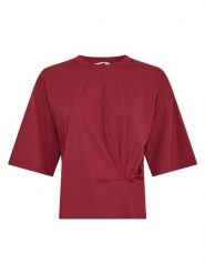 MOSS COPENHAGEN Koszulka w kolorze bordowym rozmiar: L/XL. Czerwone t-shirty damskie MOSS COPENHAGEN, l, bez wzorów, bez kołnierzyka. Za 109.95 zł.