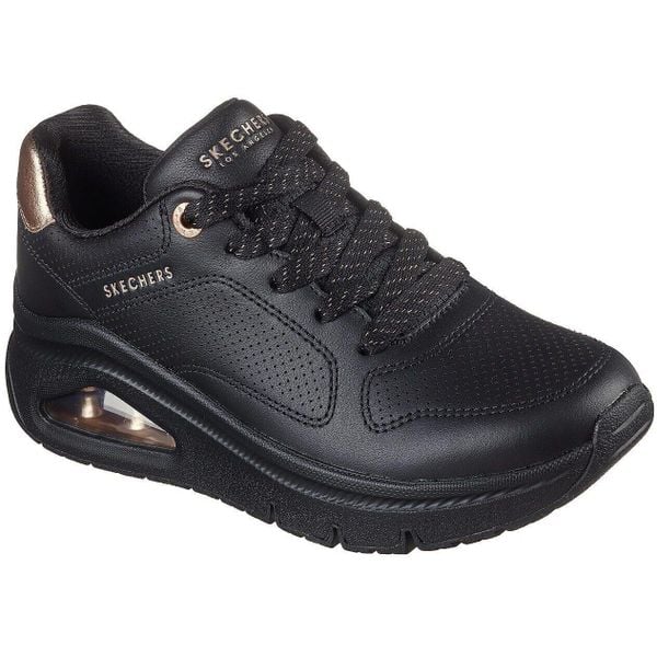 Buty sportowe damskie Skechers Uno Icon Idolized Air. Czarne buty sportowe na co dzień damskie Skechers, bez wzorów, z syntetyku. Za 490.00 zł.