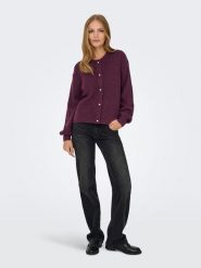 JDY Kardigan w kolorze fioletowym rozmiar: S. Różowe kardigany damskie JDY, s, bez wzorów, prążkowane. Za 91.34 zł.