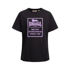Damska koszulka z nadrukiem Lonsdale Ramscraigs. Czarne t-shirty damskie Lonsdale, l, bez wzorów, bez kołnierzyka. Za 136.00 zł.
