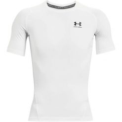 T-shirt de compression à manche courte Under Armour HeatGear Blanc pour homme. Białe t-shirty męskie Under Armour, l, bez wzorów, z elastanu, bez kołnierzyka. Za 180.90 zł.
