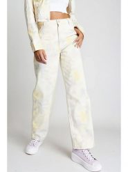 Monki Dżinsy - Regular fit - w kolorze kremowym rozmiar: 34. Brązowe jeansy damskie Monki, z podwyższonym stanem. Za 52.67 zł.