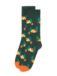 Happy Socks Skarpety "Holy" w kolorze pomarańczowo-ciemnozielonym rozmiar: 36-40. Pomarańczowe skarpetki męskie Happy Socks, bez wzorów, prążkowane. Za 32.67 zł.