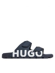 HUGO Klapki Evander 50542042 Granatowy. Niebieskie klapki i japonki męskie Hugo, ze skóry. Za 299.99 zł.