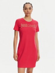 Just Cavalli Sukienka codzienna 78PAOE15 Różowy Regular Fit. Czerwone sukienki damskie Just Cavalli, na co dzień, s, bez wzorów, z bawełny, bez kołnierzyka, bez ramiączek, proste. Za 579.99 zł.