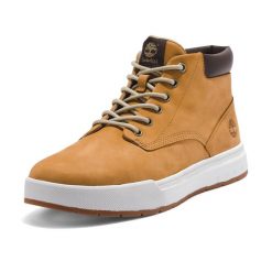 Trampki męskie Timberland Maple Grove Lthr Chk. Brązowe trampki i tenisówki męskie Timberland, bez wzorów, bez zapięcia. Za 559.99 zł.