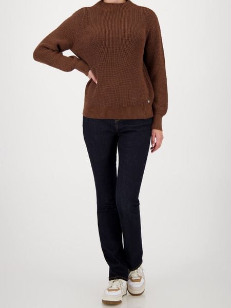 Monari Damski sweter z dzianiny - Ciao Bella Kobiety Bawełna brązowy jednolity, 38. Brązowe swetry klasyczne damskie Monari, z bawełny, bez kołnierzyka. Za 449.95 zł.