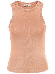 Sublevel Top w kolorze brzoskwiniowym rozmiar: XS. Pomarańczowe topy damskie Sublevel, xs, bez wzorów, prążkowane, bez kołnierzyka. Za 37.38 zł.