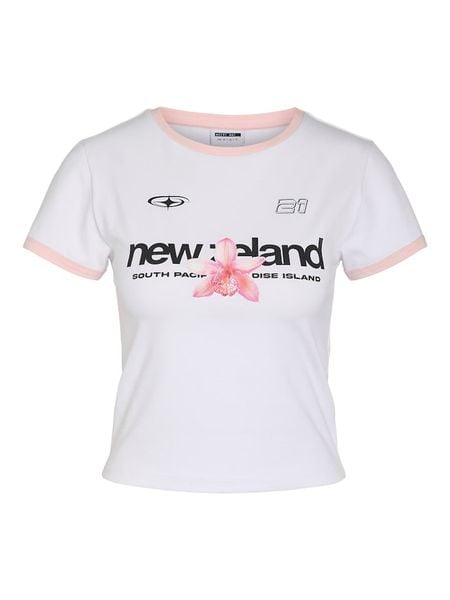 Noisy may Koszulka w kolorze białym rozmiar: S. Białe t-shirty damskie Noisy may, s, bez wzorów, bez kołnierzyka. Za 61.46 zł.