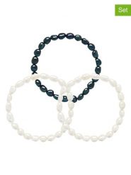 Pearline Bransoletki (3 szt.) z kamieniami szlachetnymi rozmiar: onesize. Białe bransoletki damskie Pearline, srebrne. Za 317.99 zł.