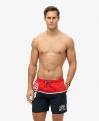 Superdry Kąpielówki Nautical Logo 17 z recyklingowanego poliestru – TRICOLORE. Niebieskie kąpielówki męskie Superdry., l, bez wzorów, z materiału, do pływania. Za 284.75 zł.