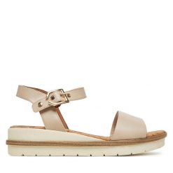 Sandały Tamaris. Brązowe sandały damskie Tamaris, bez wzorów, bez obcasa, na koturnie. Za 319.99 zł.