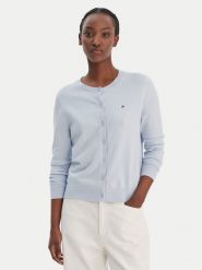 Tommy Hilfiger Kardigan WW0WW42370 Błękitny Regular Fit. Niebieskie kardigany damskie Tommy Hilfiger, xs, bez wzorów, z syntetyku. Za 489.99 zł.