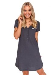 Doctor Nap Ciążowa koszula nocna w kolorze antracytowym rozmiar: L. Szare koszule nocne damskie Doctor Nap, bez wzorów, moda ciążowa. Za 99.99 zł.