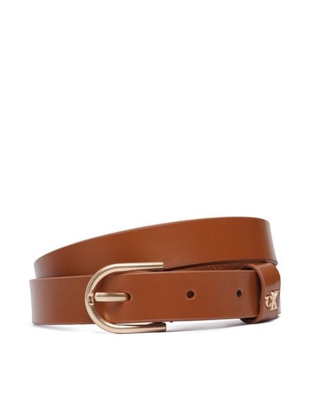 Calvin Klein Pasek Damski Rounded Buckle Ck Loop LV04F7107G Brązowy. Brązowe paski damskie CALVIN KLEIN, bez wzorów, ze skóry. Za 209.99 zł.