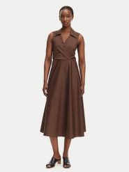 Fracomina Sukienka codzienna FS26SD2010W40201 Brązowy Regular Fit. Brązowe sukienki damskie Fracomina, na co dzień, m, bez wzorów, z syntetyku, bez kołnierzyka, bez ramiączek, proste. Za 809.99 zł.