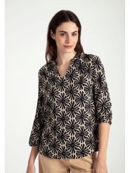 More & More Bluzka w kolorze beżowo-czarnym rozmiar: 40. Brązowe bluzki damskie MORE & MORE, bez wzorów, z wiskozy, bez kołnierzyka, bez ramiączek. Za 113.99 zł.