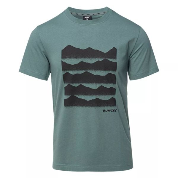 Koszulka męska Hi-tec Amezo - zielona, Rozmiar S. Zielone t-shirty sportowe męskie Hi-tec, l, z bawełny, bez ramiączek, na fitness i siłownię. Za 54.99 zł.