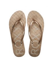 Roxy Japonki ARJL100873 Złoty. Żółte klapki damskie Roxy, bez wzorów, z tworzywa sztucznego, bez obcasa. Za 69.99 zł.