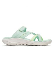 Merrell Skórzane klapki "District 4" w kolorze zielonym rozmiar: 40. Zielone klapki damskie MERRELL, bez wzorów, bez obcasa. Za 218.57 zł.