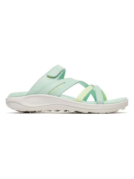 Merrell Skórzane klapki "District 4" w kolorze zielonym rozmiar: 40. Zielone klapki damskie MERRELL, bez wzorów, bez obcasa. Za 218.57 zł.