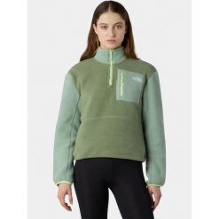 Sweter Damski The North Face W Yumiori 1/4 Zip. Zielone swetry klasyczne damskie The North Face, z polaru, bez kołnierzyka. W wyprzedaży za 341.10 zł.