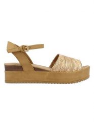 Wrangler Sandały w kolorze beżowym na koturnie rozmiar: 37. Brązowe sandały damskie Wrangler, bez wzorów, bez obcasa, na koturnie. Za 141.19 zł.