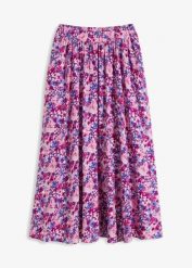 Spódnica maxi z czystej wiskozy. Fioletowe spódniczki damskie bonprix, bez wzorów, z wiskozy, maxi. Za 122.99 zł.
