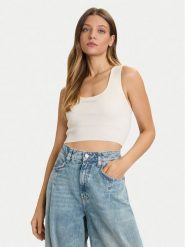 Guess Top V5BP05 Z3JD2 Beżowy Slim Fit. Brązowe topy damskie Guess, xl, z aplikacjami, z syntetyku, bez kołnierzyka. Za 209.99 zł.