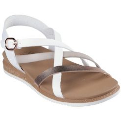 Sandały Skechers Desert Kiss Low - Pe, Kobiety. Białe sandały damskie Skechers, bez wzorów, z syntetyku, bez obcasa. Za 290.00 zł.