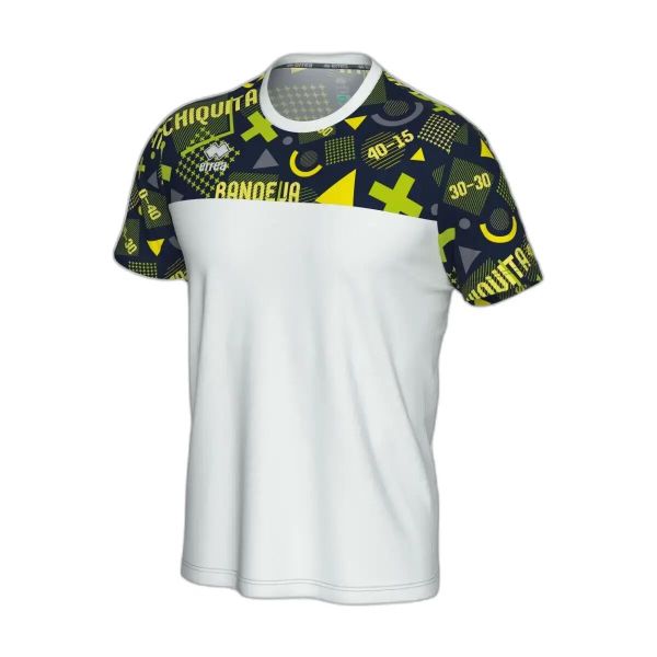 Koszulka Errea Manolo. Białe t-shirty sportowe męskie ERREA, m, z materiału, bez ramiączek, do piłki nożnej. Za 218.80 zł.
